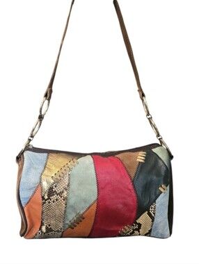 Dolce & Gabbana Vintage Leather Patchwork Shoulder Bag In GUC